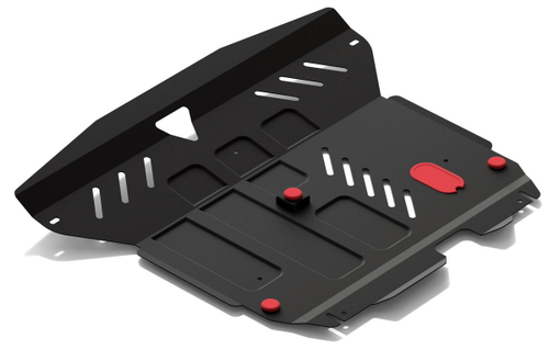 Защита картера и КПП АвтоБроня для Hyundai Matrix (V - 1.6; 1.8) 2001-2008, штампованная, сталь 1.8 мм, с крепежом, 111.02314.2