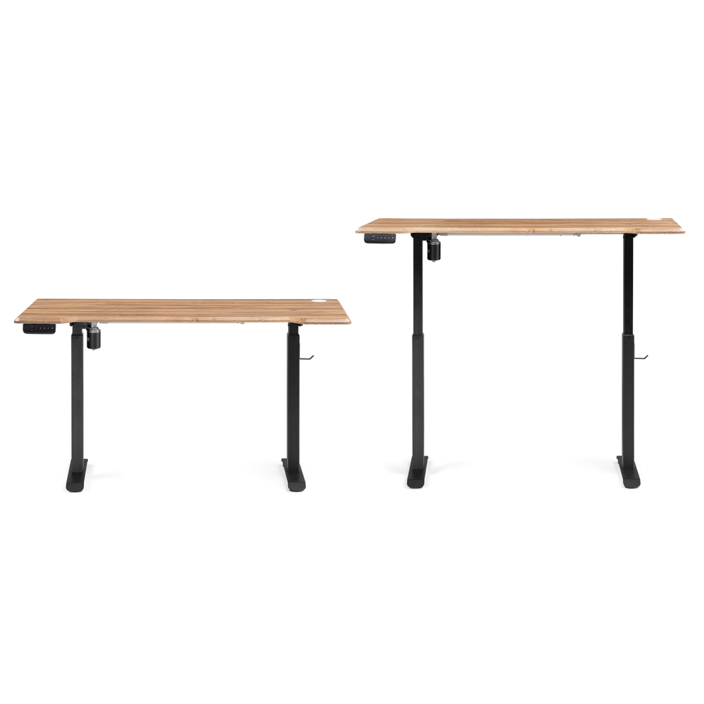 Компьютерный стол Woodville Маркос с механизмом подъема 140х80х75 дуб вотан, черный, ножки черные