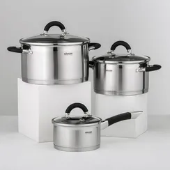 Набор кастрюль NÁDOBA OLINA, 3 шт: 1,5 л, 3,2 л, 6л