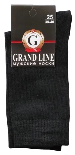 Носки мужские GRAND LINE (М-130), чёрный, р. 25
