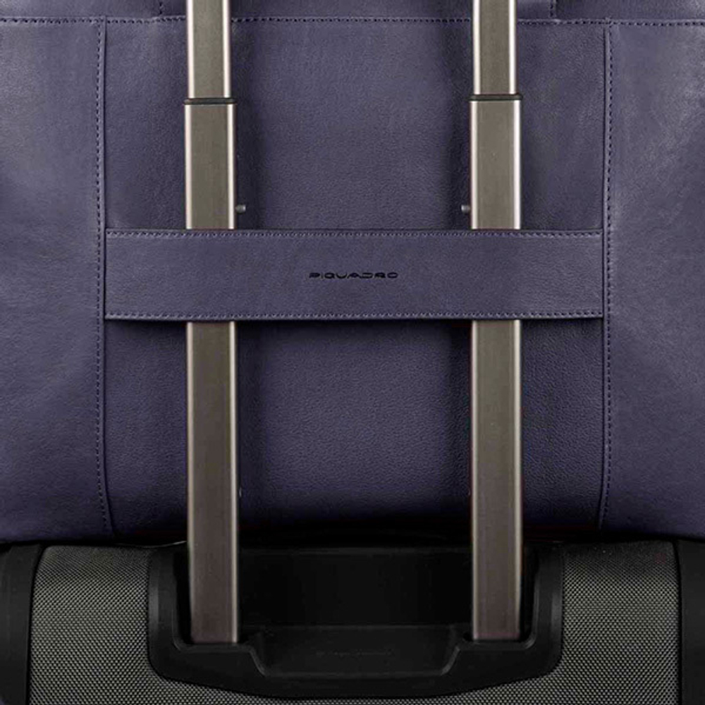 Сумка для ноутбука Piquadro Black Square/Ocean Blue