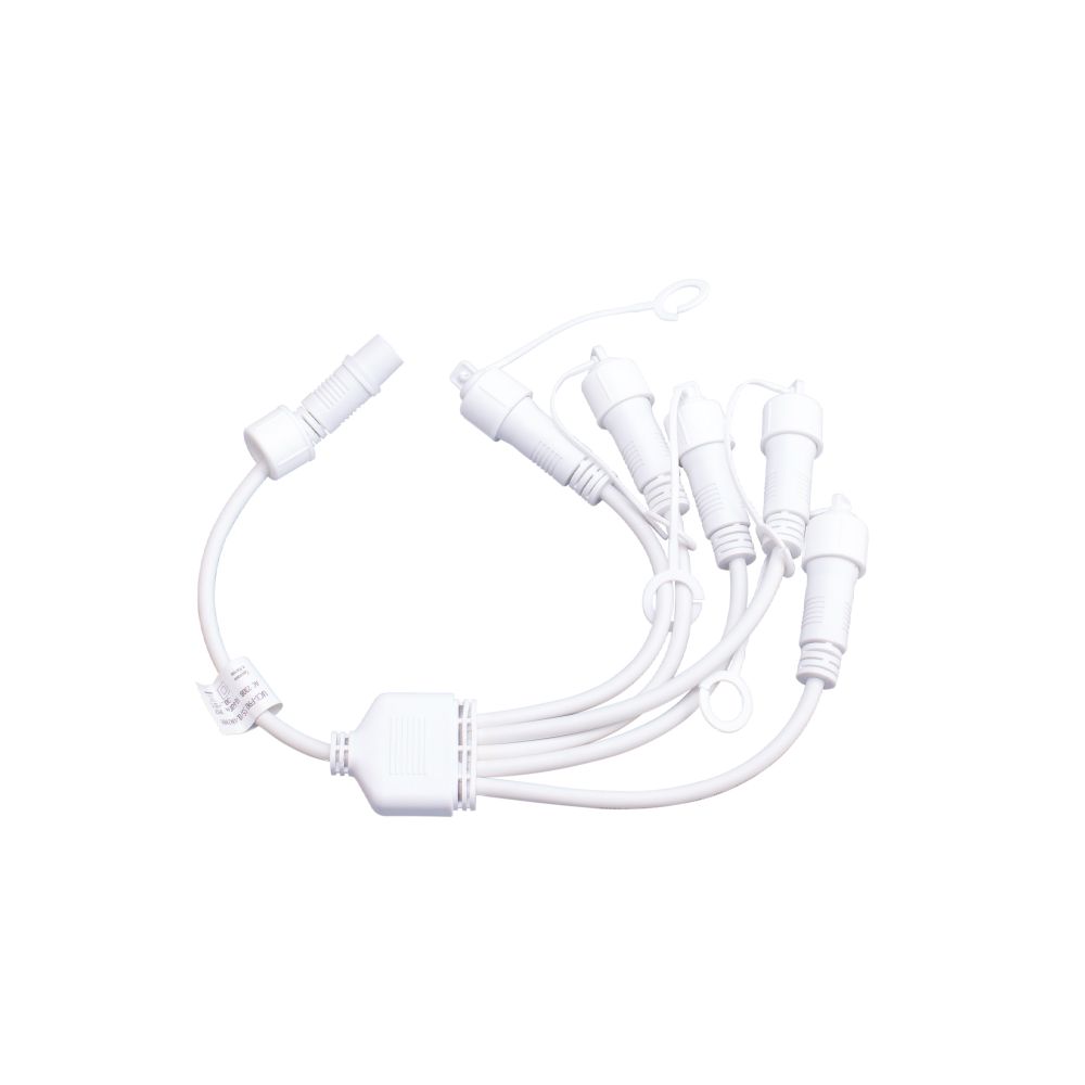 UCX-F90 S5-0.4M-WH Провод-разветвитель для гирлянд серии F90PRO. 0.4м. 5 выходов. Статика-мерцание. IP67. Белый. ТМ Uniel