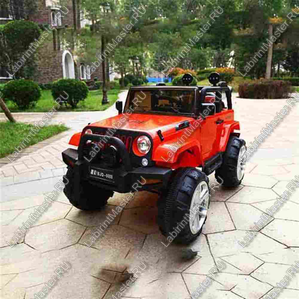 Детский электромобиль "Jeep Wrangler"  красный