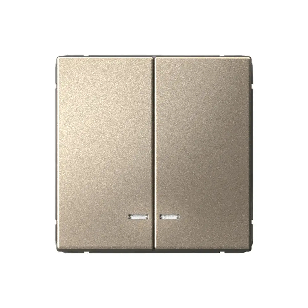 ARTGALLERY 2-клавишный ВЫКЛЮЧАТЕЛЬ с подсветкой, сх.5а, 10АХ, механизм, быстрозажим. клем., ШАМПАНЬ