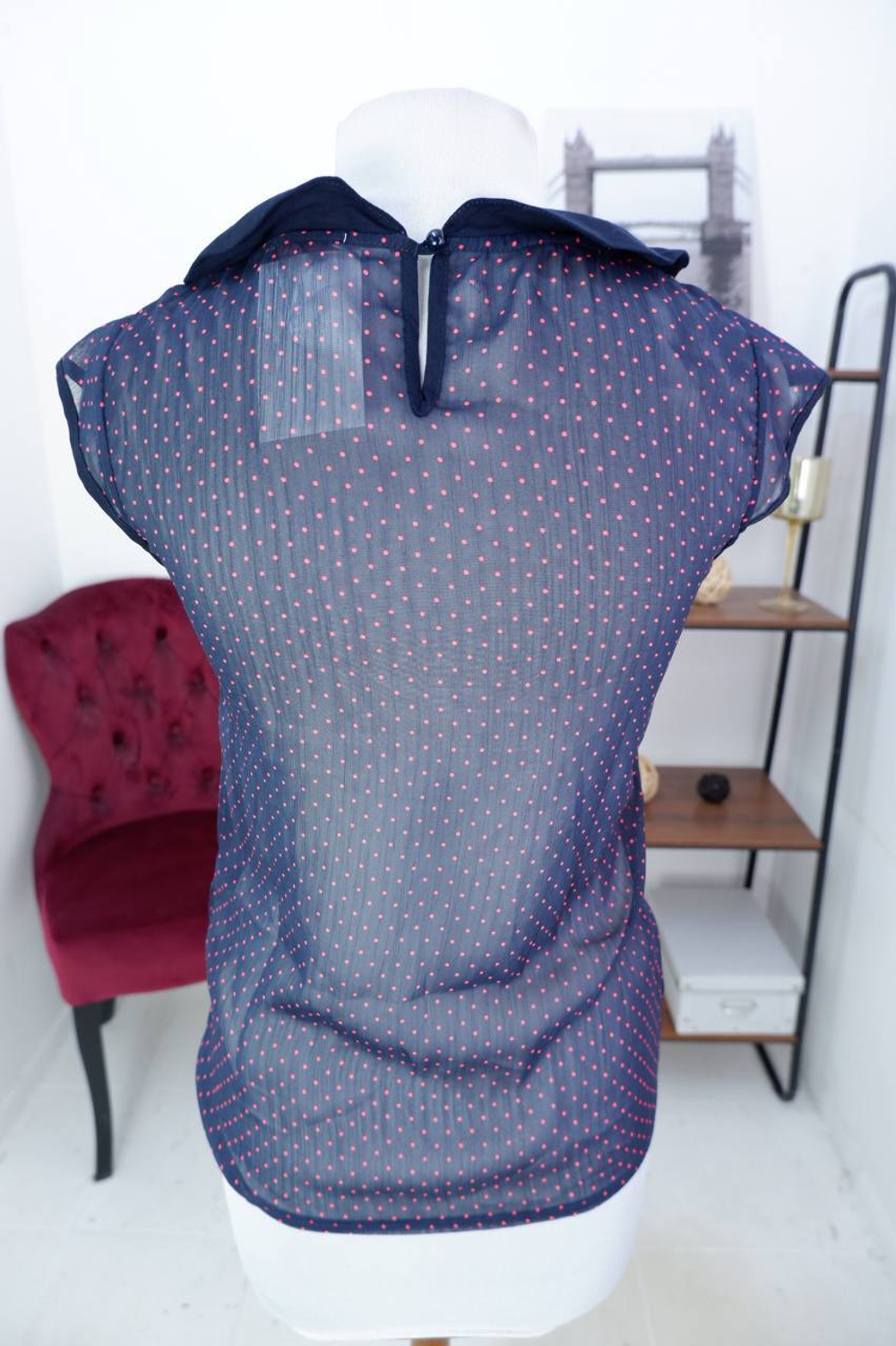 Блузка Camaïeu в мелкий горошек, визуально на 44 размер