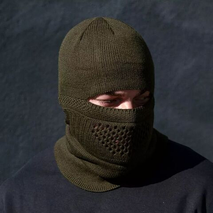 Шапка-маска оливковая