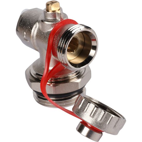 Регулируемый концевой фитинг Rommer 1" с дренажным вентилем и ручным воздухоотводчиком