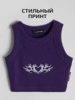 Летний кроп топ трикотажный детский