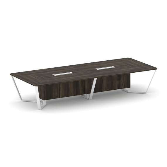 Steel Meet Стол переговорный прямоугольный KD-PR.B.SP-14 Дуб Мали/Металл Белый 4000*1600*750