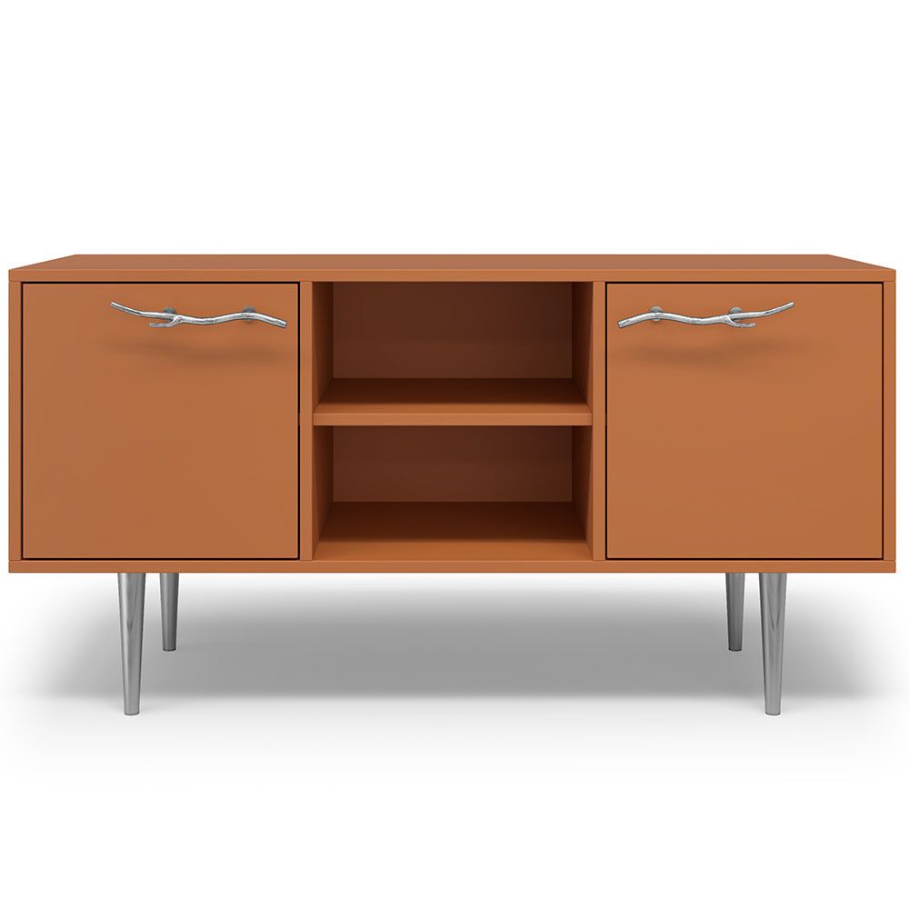 Тумба под ТВ Арт Колор matte 117см Стайл Сильвер Томленый оранжевый матовый