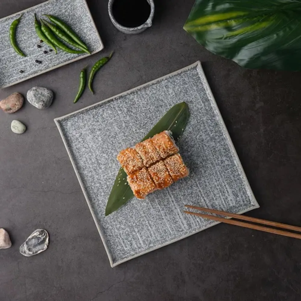 Тарелка 24*24 см h1,3 см квадратная Stone Untouched Taiga P.L. Proff Cuisine [1]