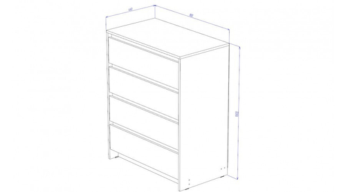 Бостон Комод 4 ящика Дуб вотан