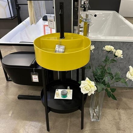 Раковина на консоле Consolle 45, 450*840 мм, черный/горчица