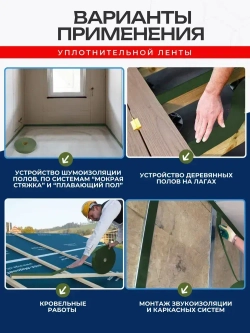 Уплотнительная лента демпферная самоклеящаяся ISOLON Euroband 60х30 мм, хаки