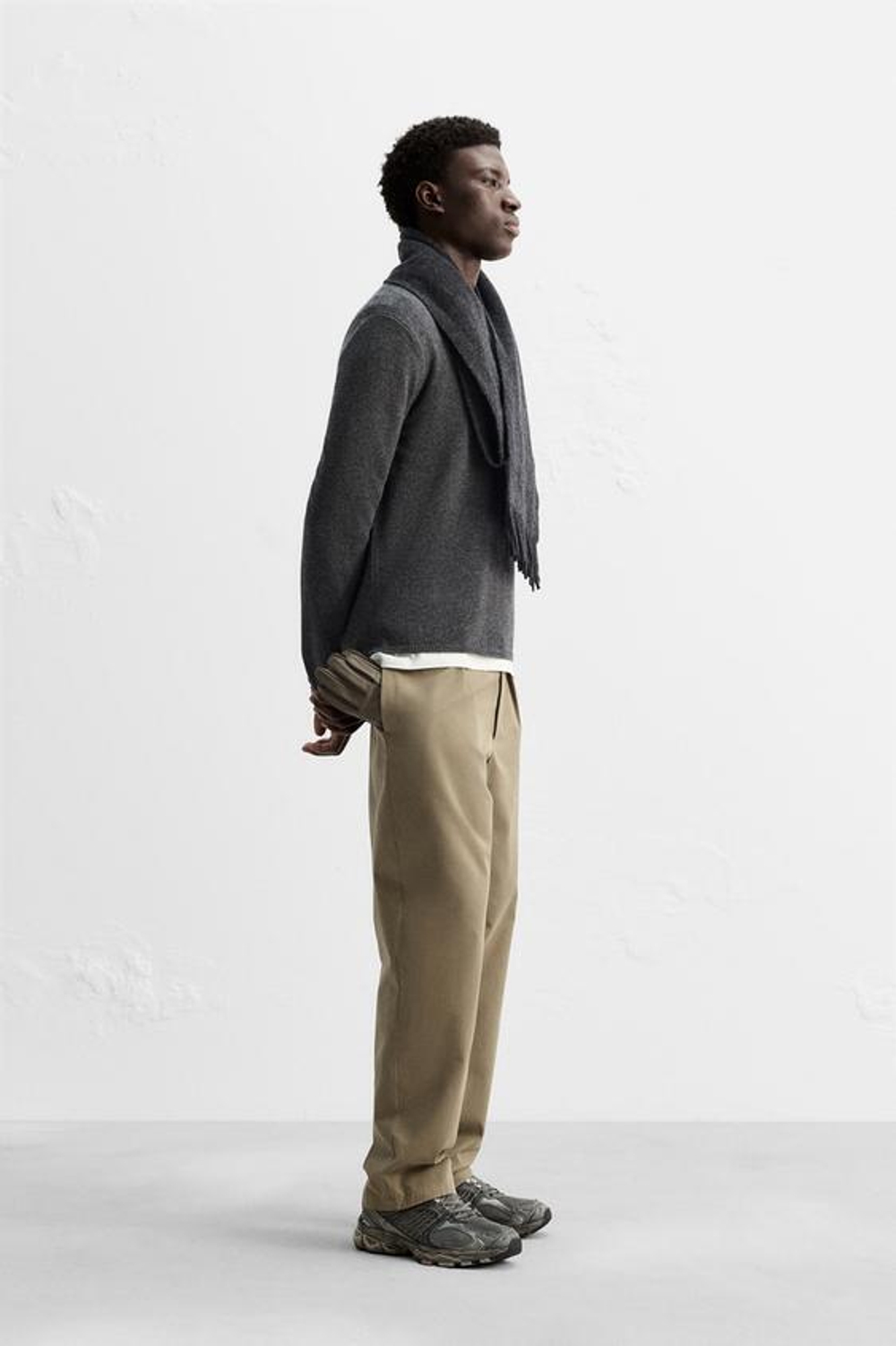 ZARA СВИТЕР ИЗ 100% КАШЕМИРА, СЕРЫЙ МЕЛАНЖ