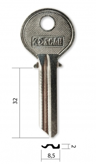 Заготовка английского ключа 10378 U-6D_UL054_UNL6_U6D_UN6D