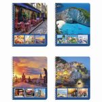 Тетрадь А5, 96 л., BRAUBERG, гребень, клетка, обложка картон, СТРАНЫ, 403068, 4шт