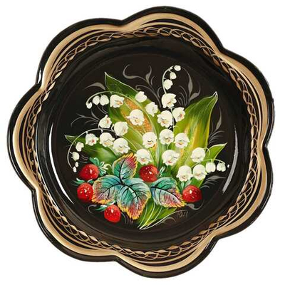 Жостовский поднос декоративный, размер 18 см (A1), металлический