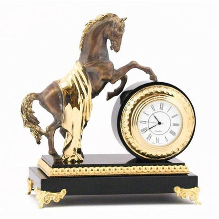 Настольные часы "Конь с попоной" долерит 170х100х190 мм 2000 гр. R113123