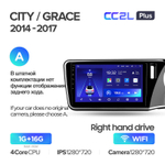 Teyes CC2L Plus 10,2" для Honda City, Grace 1  2014-2017 (прав)