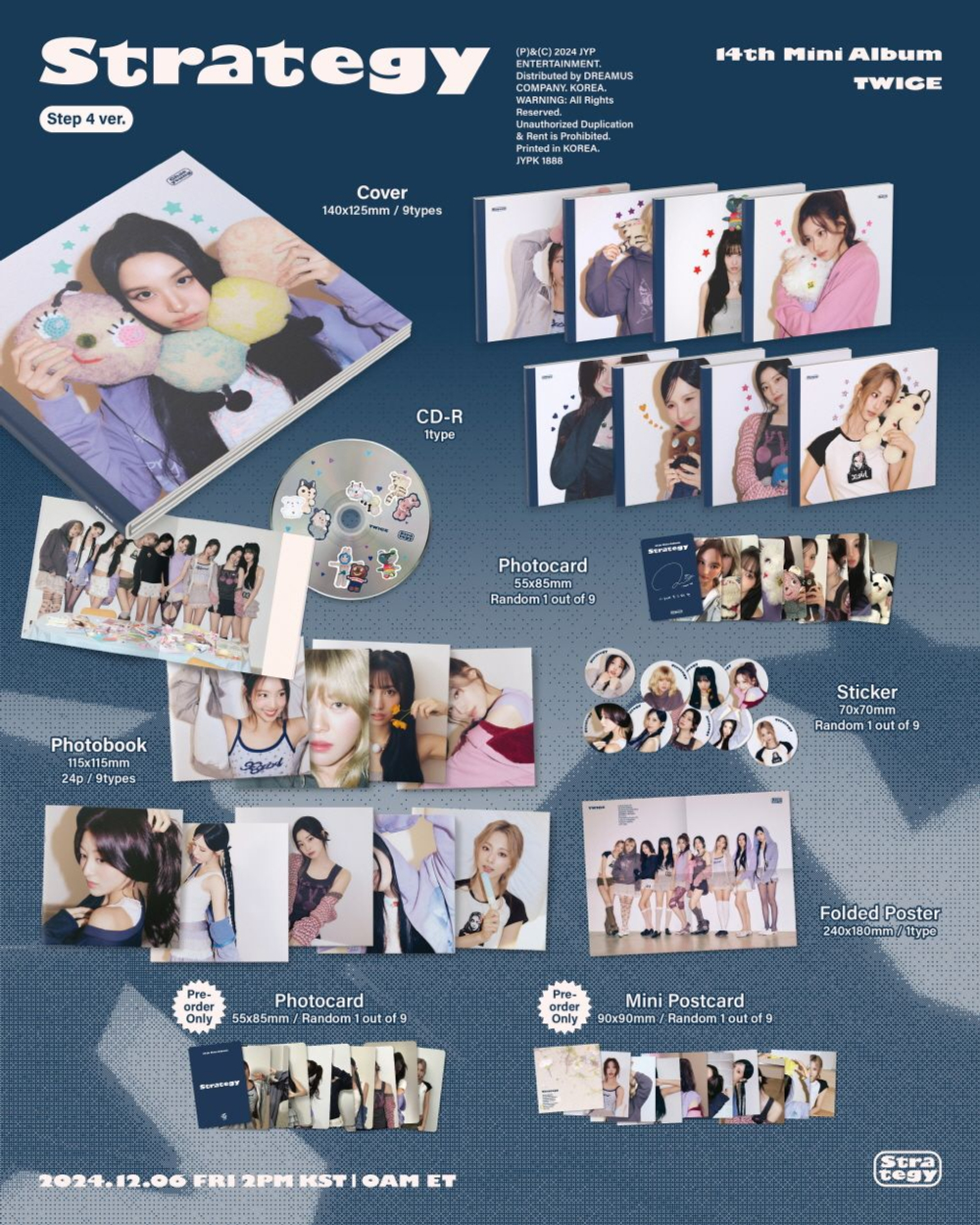 Альбом TWICE - STRATEGY 14th Mini Album STEP4 9 Version SET