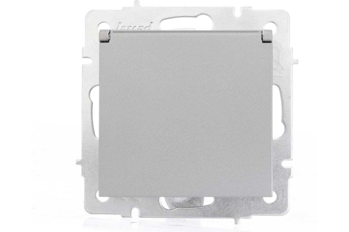 VESNA 742 3588 123В Розетка с/з с крышкой бакалит платина (механизм)