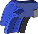 A153-070/1 PU U-образное штоковое уплотнение 70-82-12/13