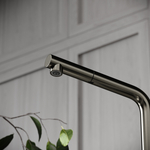 Смеситель для кухни Sancos Spin с вытяжным изливом, краном для фильтра, вороненая сталь, SC4015GG