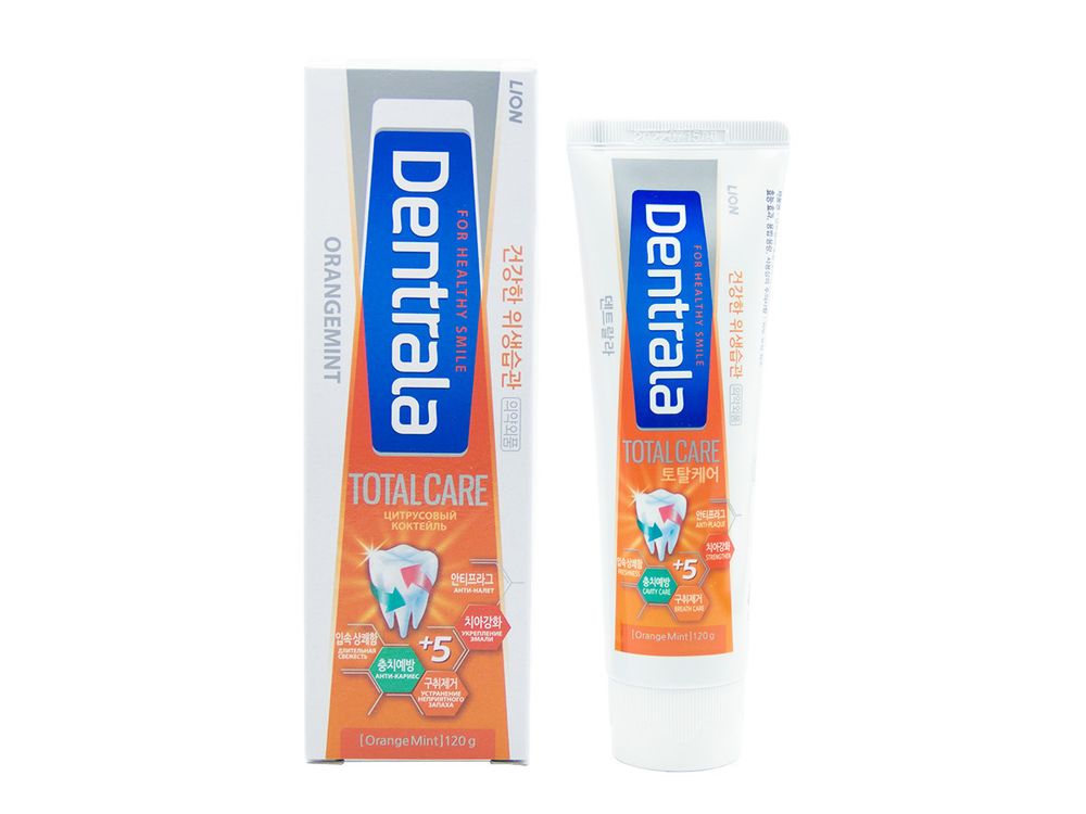 Зубная паста цитрусовый коктейль DENTRALA Total Care Orangemint 120 г