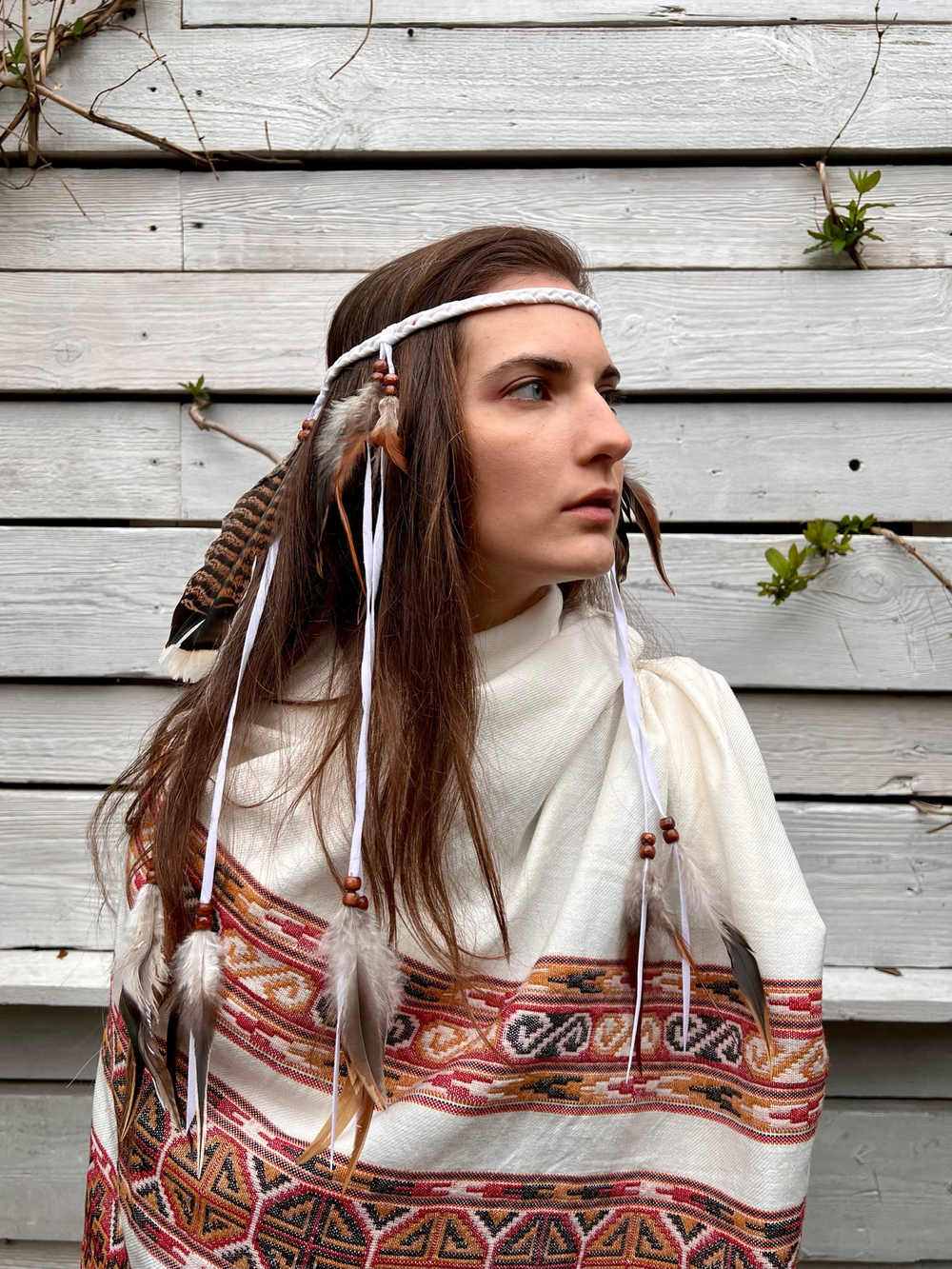 Повязка на голову с перьями