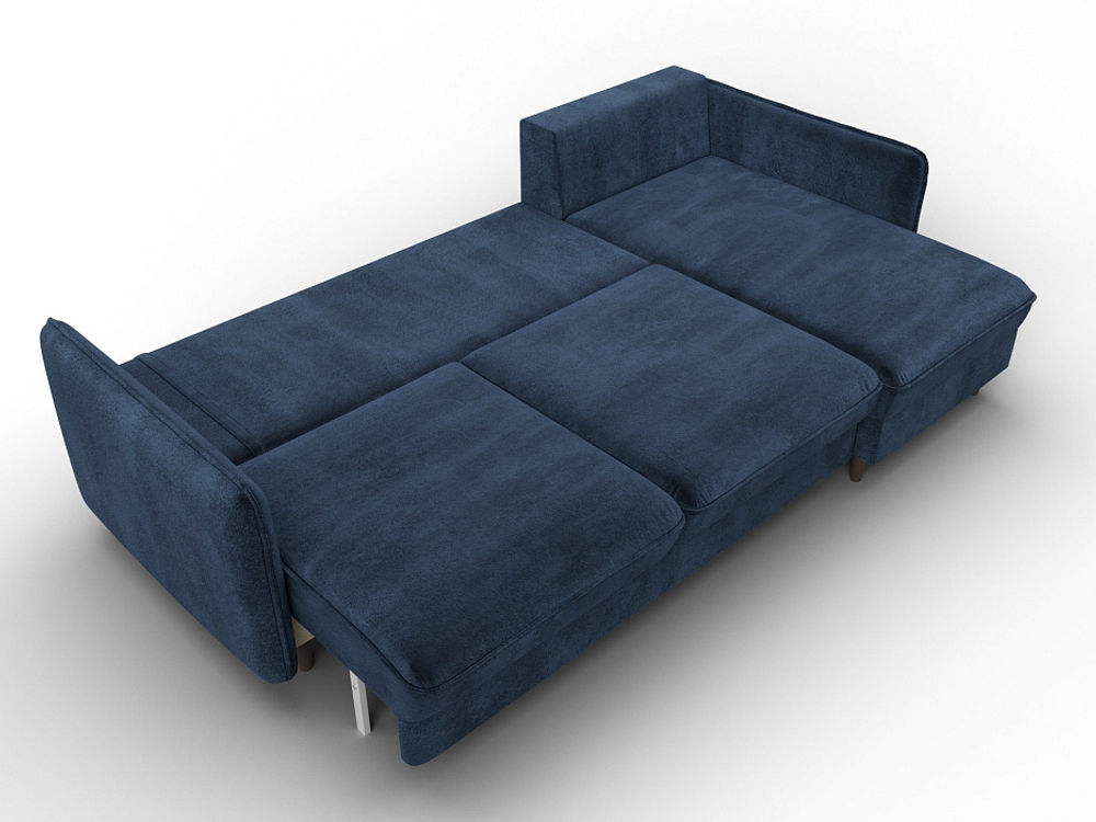 Диван угловой Лига-064 НПБ угол универсальный ВЕЛЮР TOWER 13 синий