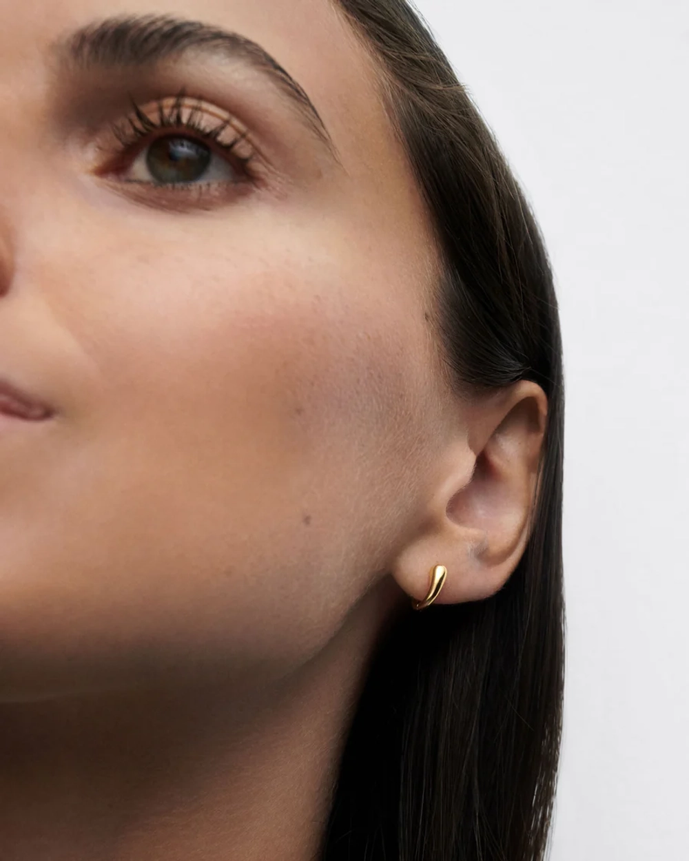 Одиночная серьга Loop серебро 925 пробы покрытое золотом