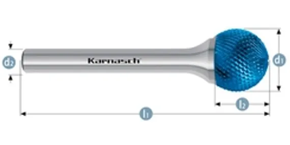 Борфреза твердосплавная Karnasch форма G, 6х18х6х50 мм, насечка HP-11 Micro, без покрытия, арт. 11.4085-040