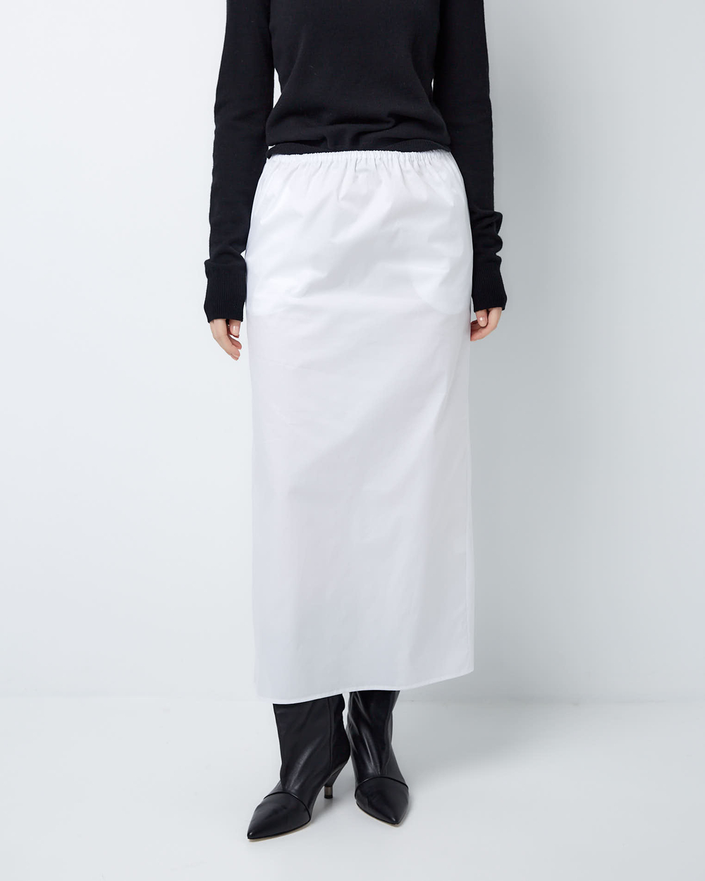 Юбка из тонкой шерсти с подъюбником из хлопка елочка серый/белый