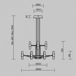 Подвесная люстра Maytoni Arana MOD401PL-L72BS3K