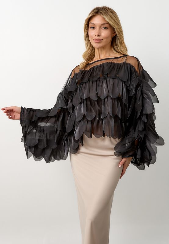 Блуза BLACK SWAN с лепестками
