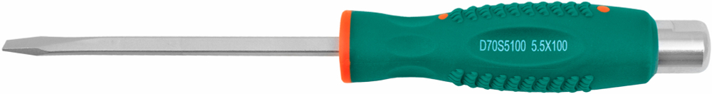D70S5100 Отвертка стержневая шлицевая, ударная, силовая под ключ, SL5.5х100