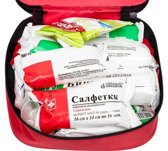 Аптечка для оказания первой помощи с применением медицинских изделий пострадавшим в дорожно-транспортных происшествиях (автомобильная) "САЛЮТ" мягкий футляр (приказ 260н) 
, арт. 3740