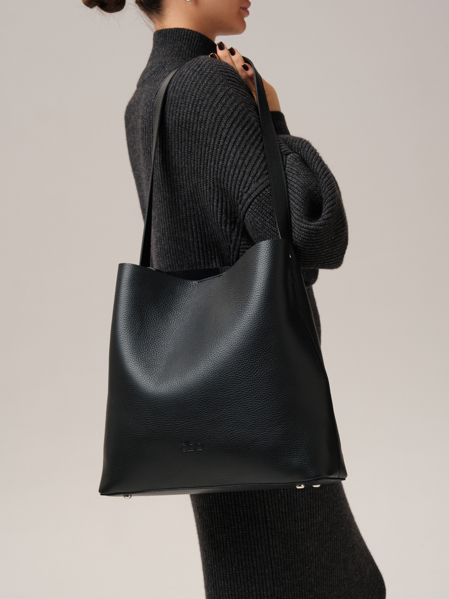 Кожаная сумка шоппер DBR 30948 черный