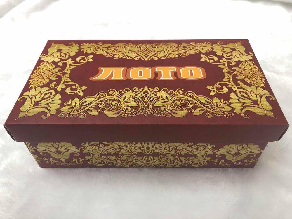 Лото пластиковое с золотым тиснением (23x11x8 см) в картонной коробке (целые бочонки) (Арт.AN03225)