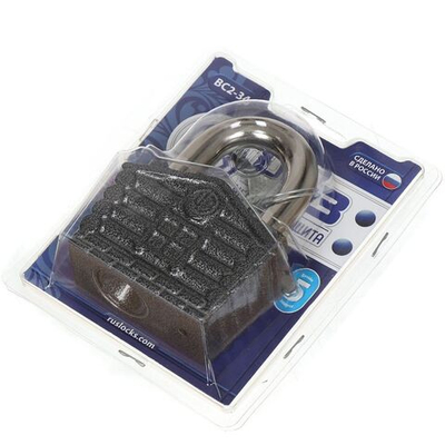 Замок навесной ЧАЗ, Домик, ВС2-34, блистер, дисковый, 3 кл