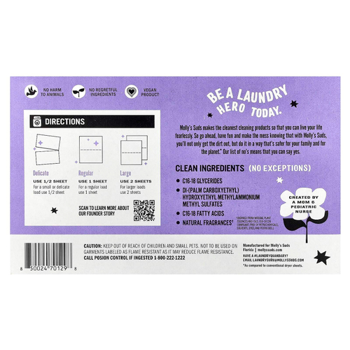 Molly's Suds, Сушилка для белья, лаванда, 120 листов