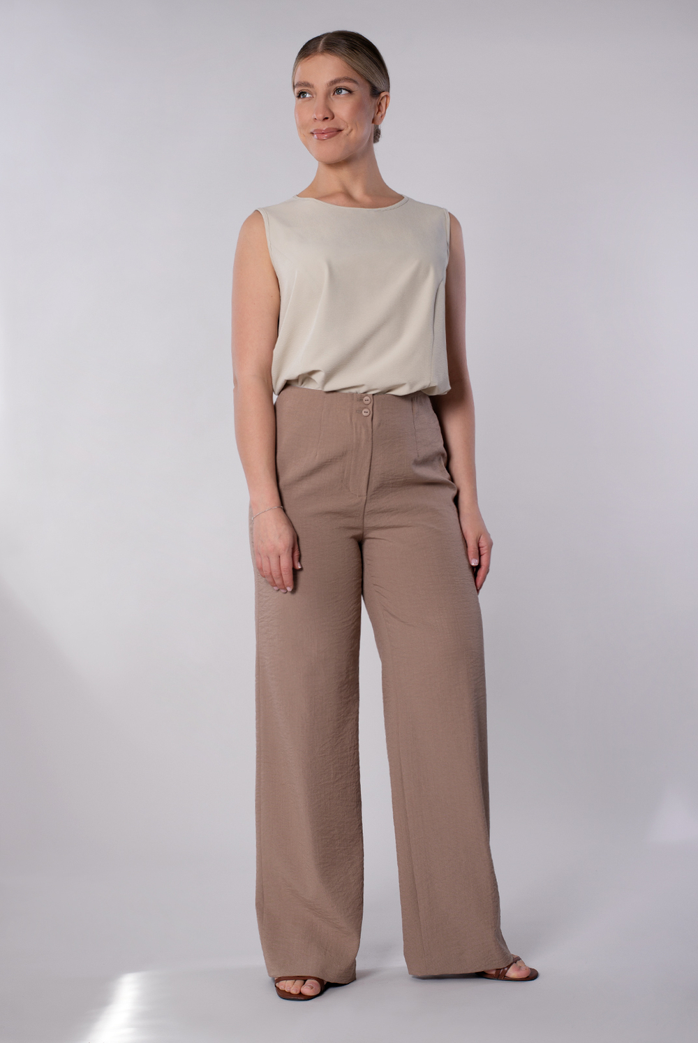 Брюки женские 02, темно бежевый #477ТБж0202