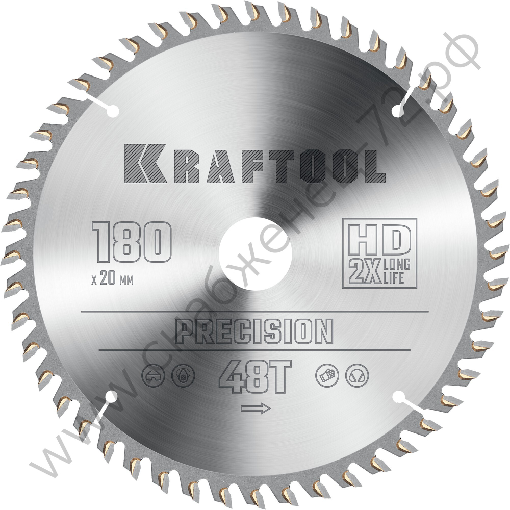 KRAFTOOL PRECISION 180х20мм 48Т, диск пильный по дереву