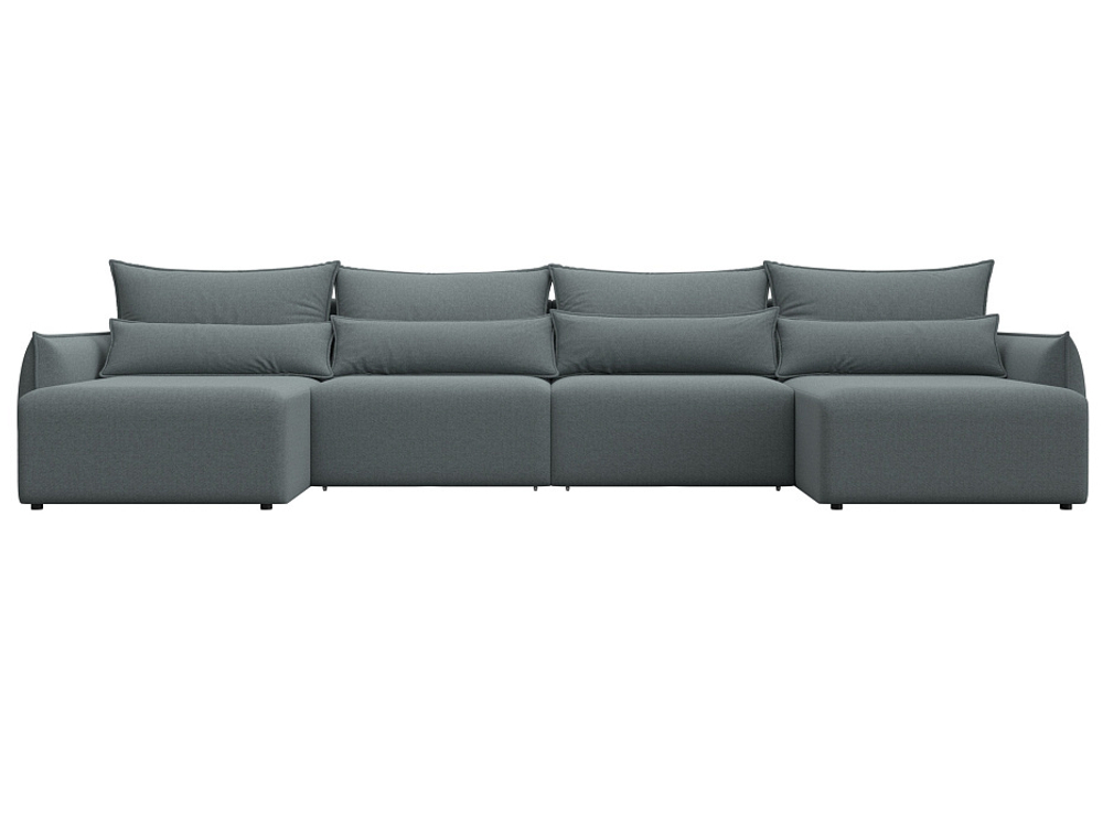 Диван П-образный Лига-051 НПБ Лонг РОГОЖКА Амур 07 серый