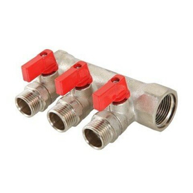 Коллектор для водоснабжения с отсекающими кранами VALTEC 3/4* х 1/2* - 3 отвода