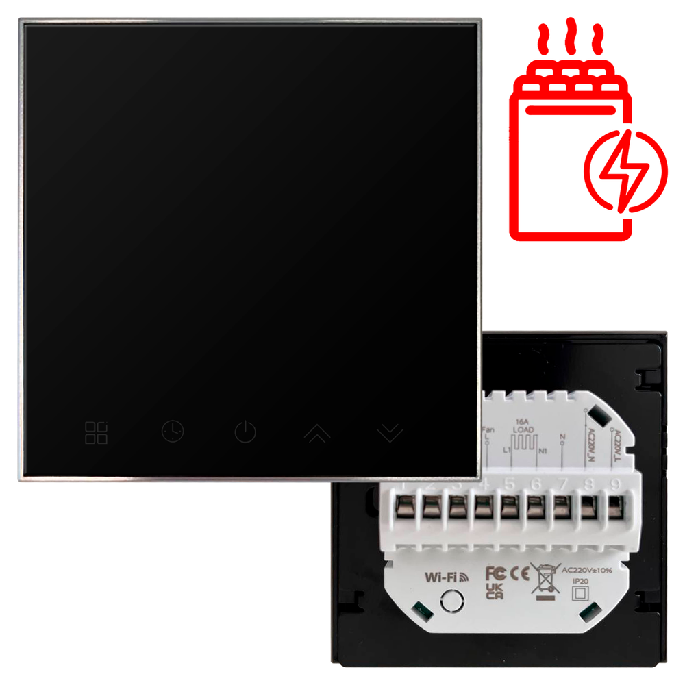 Steam&Water - Smart SAUNA CONTROLLER - Wi-fi контроллер управления электрокаменкой, в черном корпусе, в комплекте с термодатчиком и контактором