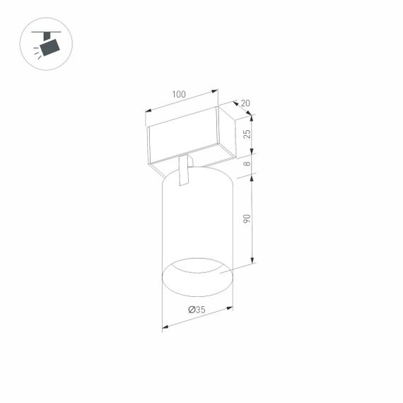 Трековый светодиодный светильник Arlight Mag-Spot-25-R90-9W Warm3000 046310