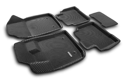 Коврики салона для GEELY Tugella (2020-) Euromat 3D EVA черные Арт EM3DEVA-001408