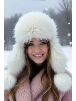 шапка ушанка зимняя меховая с флисом теплая стильная